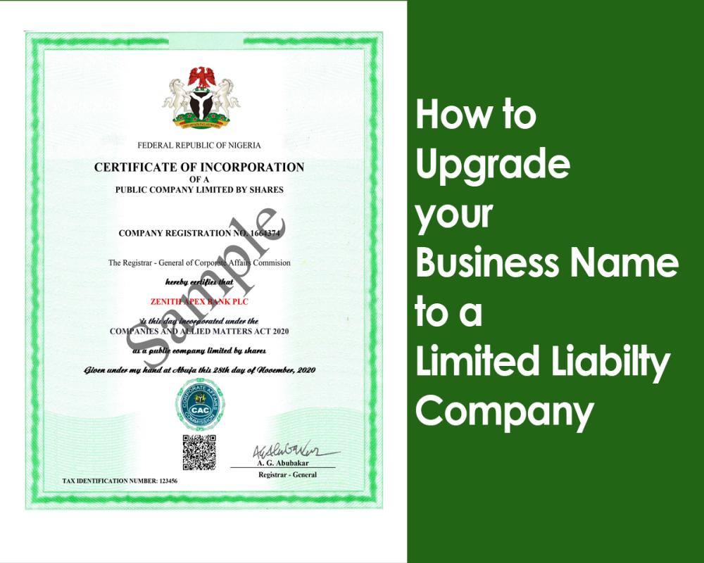 How to Upgrade Your CAC Business Name to a Limited Company